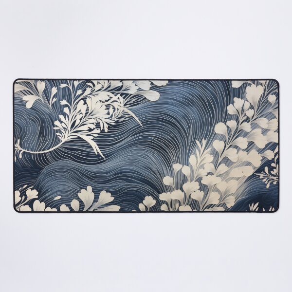 Item preview, Japanese Shibori Indigo Blue and White floral designed and sold by KsaveraArt.