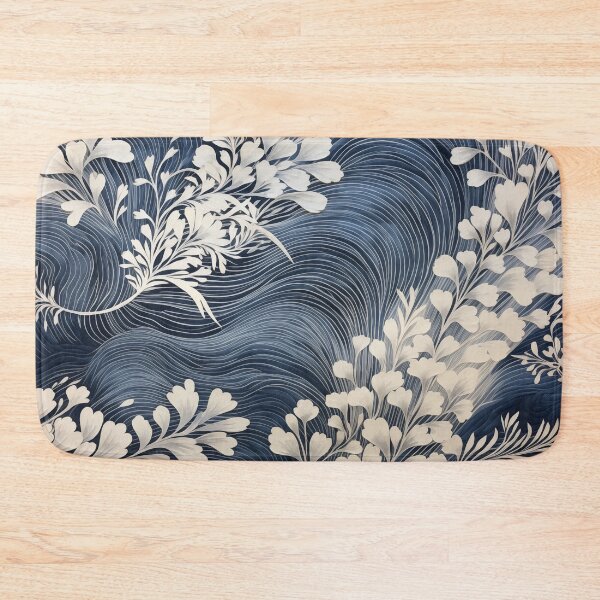 Item preview, Japanese Shibori Indigo Blue and White floral designed and sold by KsaveraArt.