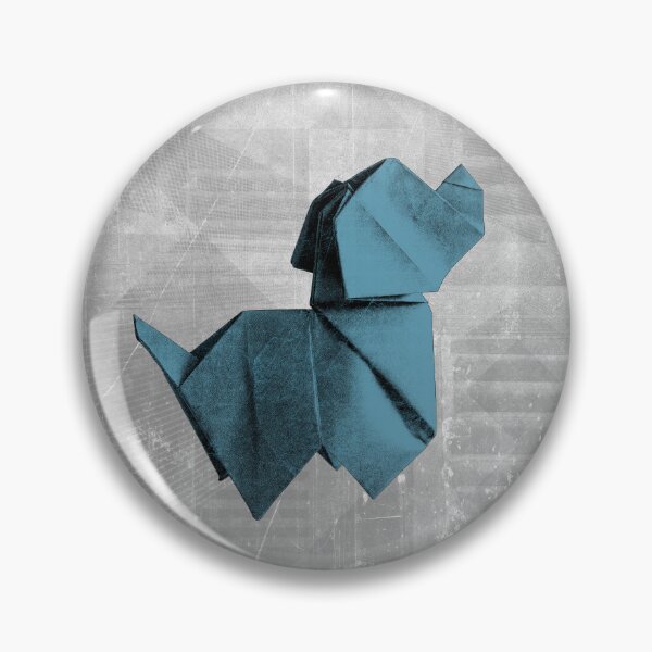 Item preview, Folded Blue Paper Origami Dog Geometric Sculpture designed and sold by Ghoul Enterprises.