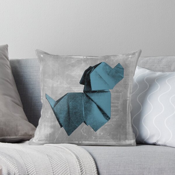 Item preview, Folded Blue Paper Origami Dog Geometric Sculpture designed and sold by Ghoul Enterprises.