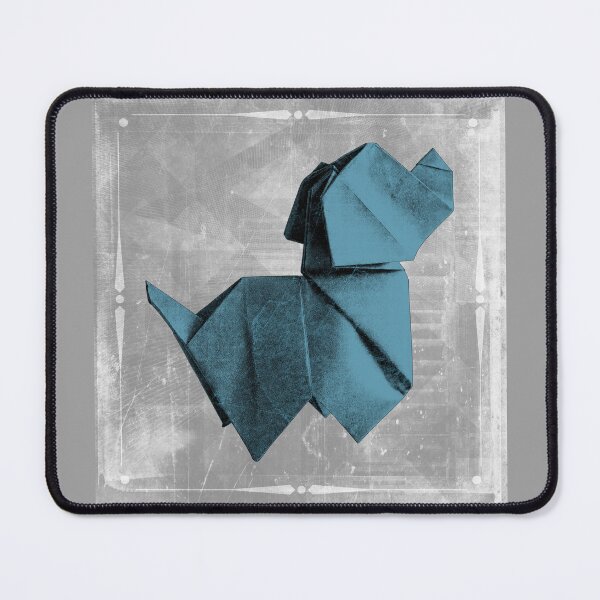 Item preview, Folded Blue Paper Origami Dog Geometric Sculpture designed and sold by Ghoul Enterprises.