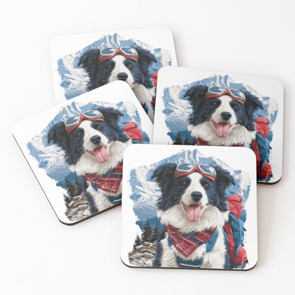 Item preview, Adventurous Border Collie Dog Mountain Hiker designed and sold by NicolasGlowArt.