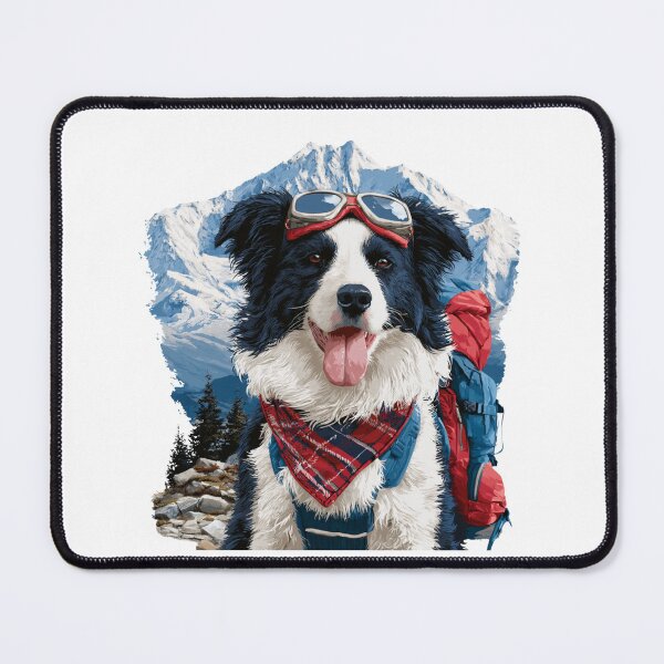 Item preview, Adventurous Border Collie Dog Mountain Hiker designed and sold by NicolasGlowArt.