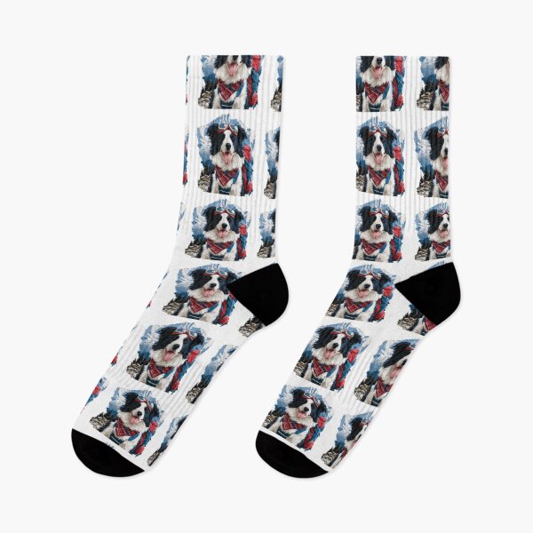 Item preview, Adventurous Border Collie Dog Mountain Hiker designed and sold by NicolasGlowArt.