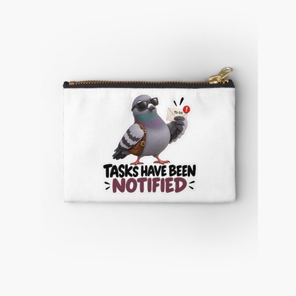 Item preview, Tasks Have Been Notified – Funny Pigeon Work Humor Sticker designed and sold by biomood.