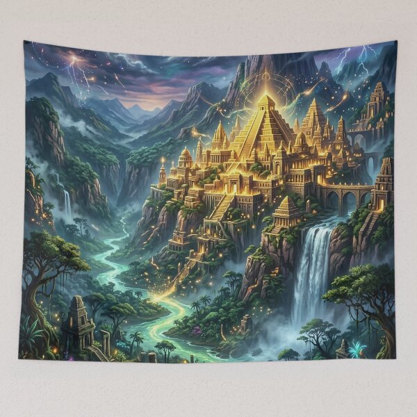 Item preview, El Dorado - Lost City of Gold Fantasy Art designed and sold by Lucid Dream Pixel.