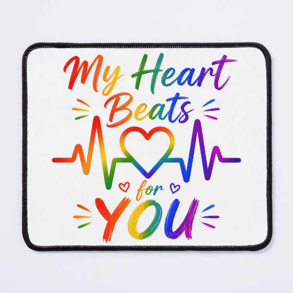 Item preview, My Heart Beats For You Rainbow Pride EKG Graphic designed and sold by Sybille-Yates.