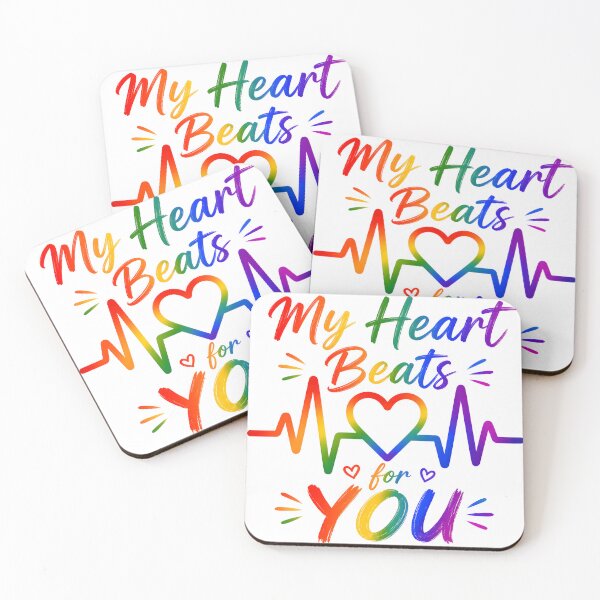 Item preview, My Heart Beats For You Rainbow Pride EKG Graphic designed and sold by Sybille-Yates.