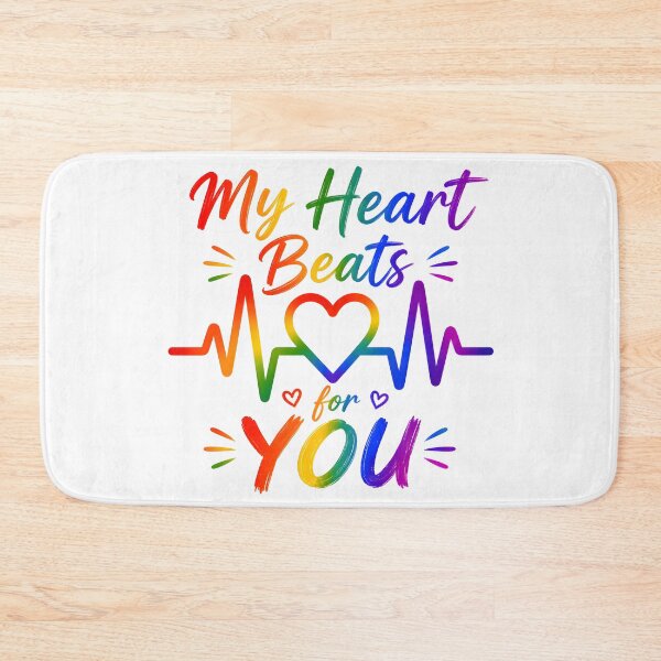 Item preview, My Heart Beats For You Rainbow Pride EKG Graphic designed and sold by Sybille-Yates.