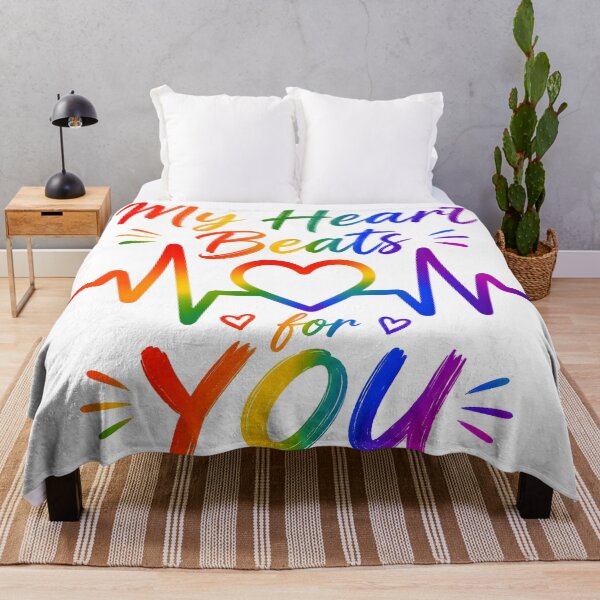 Item preview, My Heart Beats For You Rainbow Pride EKG Graphic designed and sold by Sybille-Yates.