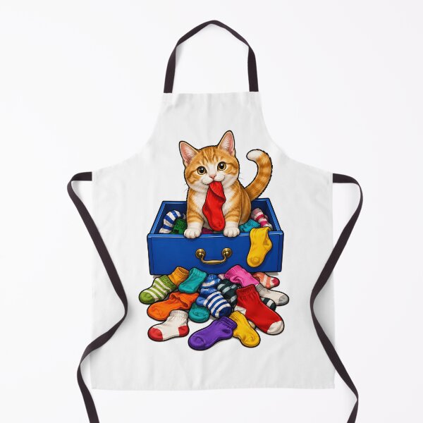 Item preview, Orange Kitten Sock Drawer Thief Art designed and sold by Old's Cool Cat Studio.