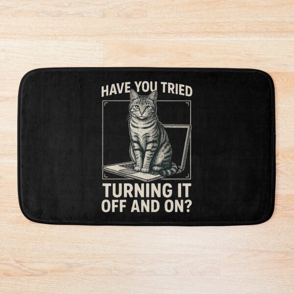 Item preview, Funny Cat Tech Engineer Have You Tried Turning It Off And On, Tech Support Humor, Computer It Guy designed and sold by Dabbing Turtle Designs.