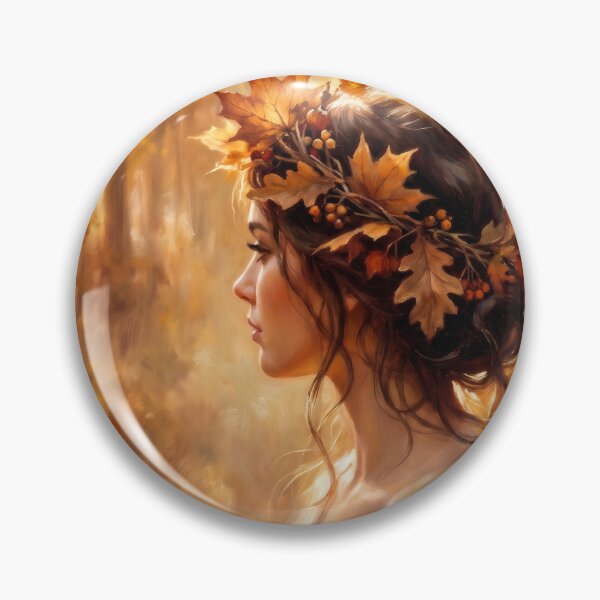 Item preview, Woman with Leaf Wreath designed and sold by RedPeaStudio.