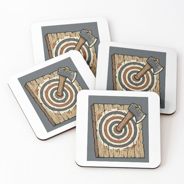 Item preview, Hatchet in Target Board Rustic Woodcut designed and sold by DIUMERI.