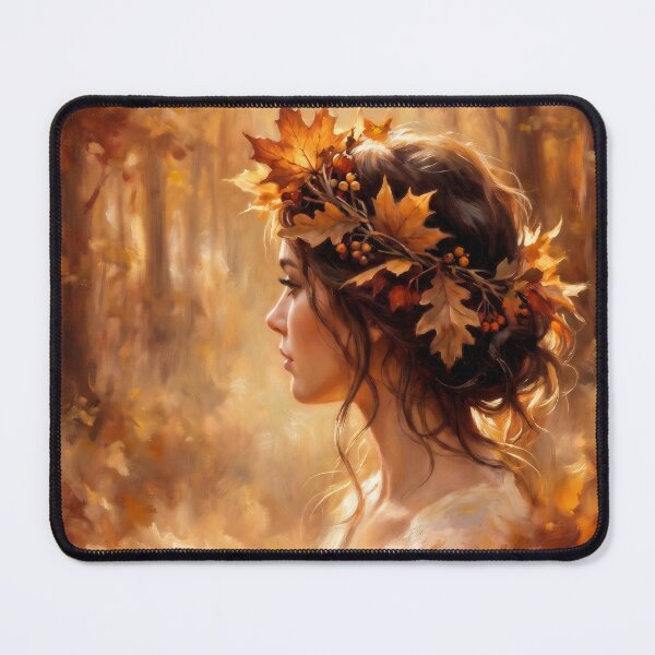 Item preview, Woman with Leaf Wreath designed and sold by RedPeaStudio.