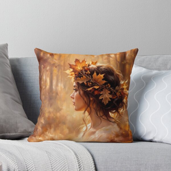 Item preview, Woman with Leaf Wreath designed and sold by RedPeaStudio.