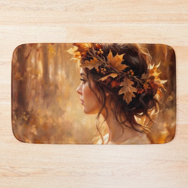 Item preview, Woman with Leaf Wreath designed and sold by RedPeaStudio.