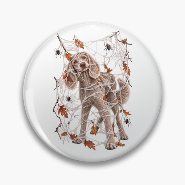 Item preview, Weimaraner Tangled in Spiderwebs Halloween Dog designed and sold by HoldYourPoint.