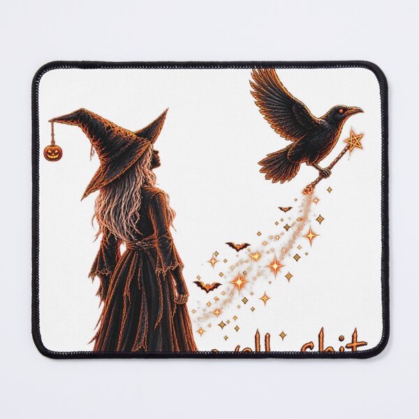 Item preview, witch spooky halloween raven and pumpkin glow art designed and sold by otaku.edwardj.
