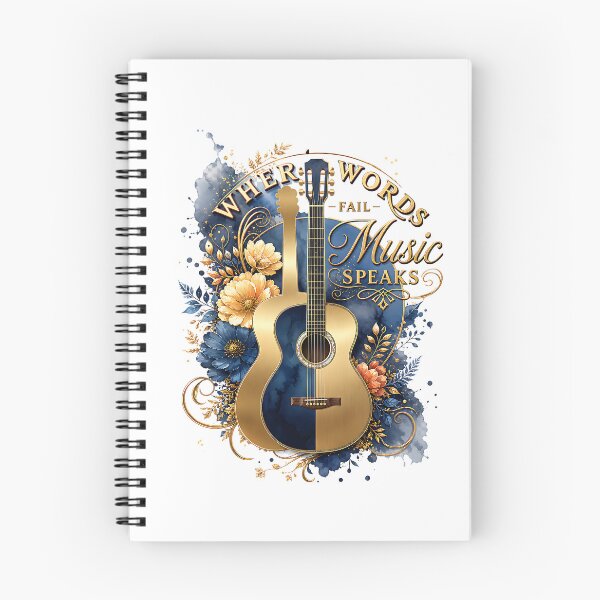 Item preview, Where Words Fail Music Speaks Guitar Floral Art designed and sold by Yafa-Design.