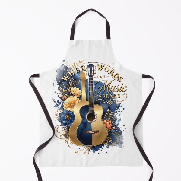Item preview, Where Words Fail Music Speaks Guitar Floral Art designed and sold by Yafa-Design.