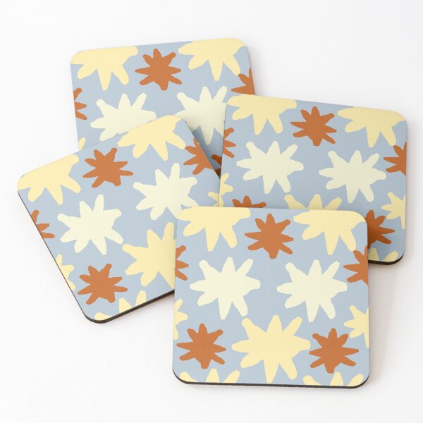 Item preview, Scandinavian Folk Floral Dust Blue Terracotta Cream Pattern designed and sold by adamstav-prints.