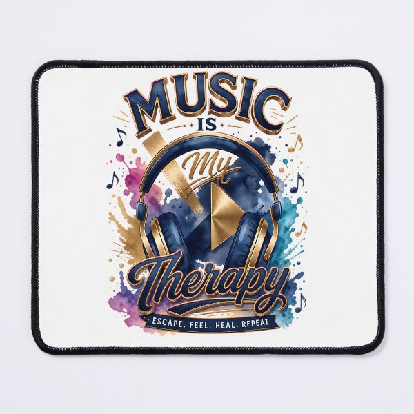 Item preview, Music Is My Therapy Headphones Listener Design designed and sold by Yafa-Design.