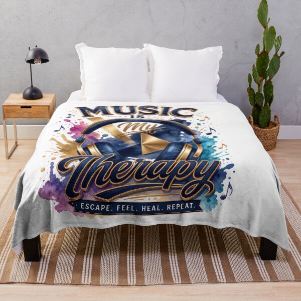 Item preview, Music Is My Therapy Headphones Listener Design designed and sold by Yafa-Design.