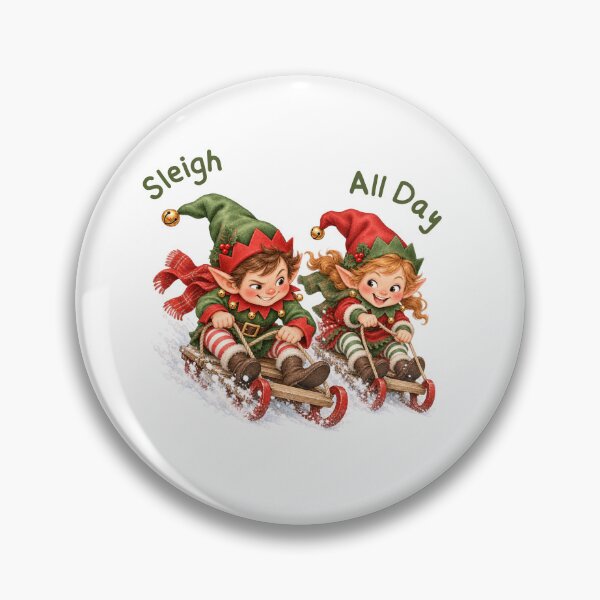 Item preview, Sleigh All Day Christmas Elves on Sled designed and sold by mycute-stickers.