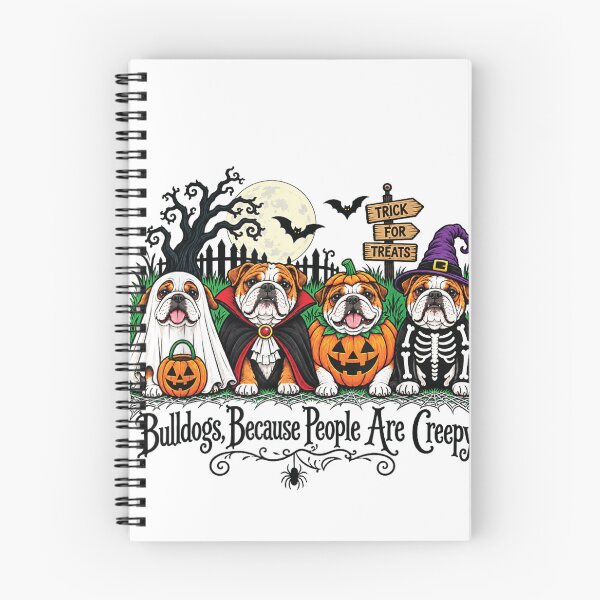 Item preview, bulldog Halloween trick or treats spooky moon night designed and sold by otaku.edwardj.