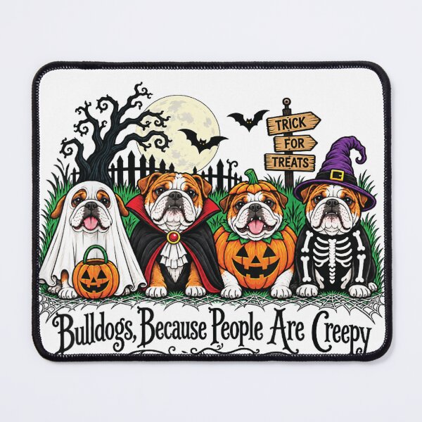 Item preview, bulldog Halloween trick or treats spooky moon night designed and sold by otaku.edwardj.