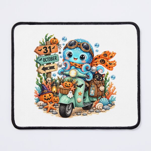 Item preview, Cute Halloween Octopus Scooter, Spooky Ocean Adventure designed and sold by Dreamy Ocean Art.