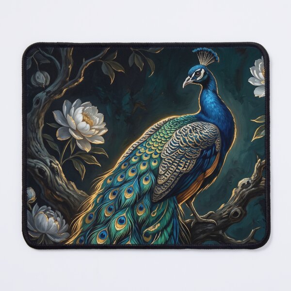 Item preview, The Imperial Gilded Peacock - Dark Botanical Oil Painting designed and sold by The Gilded Cage.
