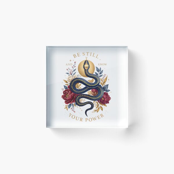 Item preview, Mystical Snake Floral Be Still Know Your Power designed and sold by Yafa-Design.