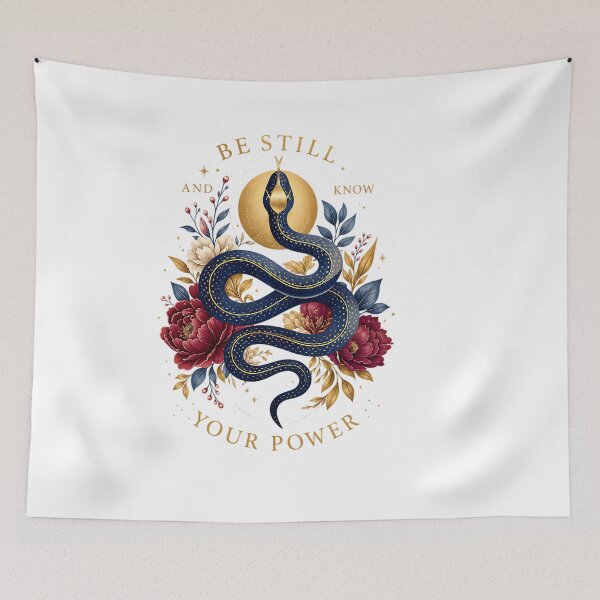 Item preview, Mystical Snake Floral Be Still Know Your Power designed and sold by Yafa-Design.