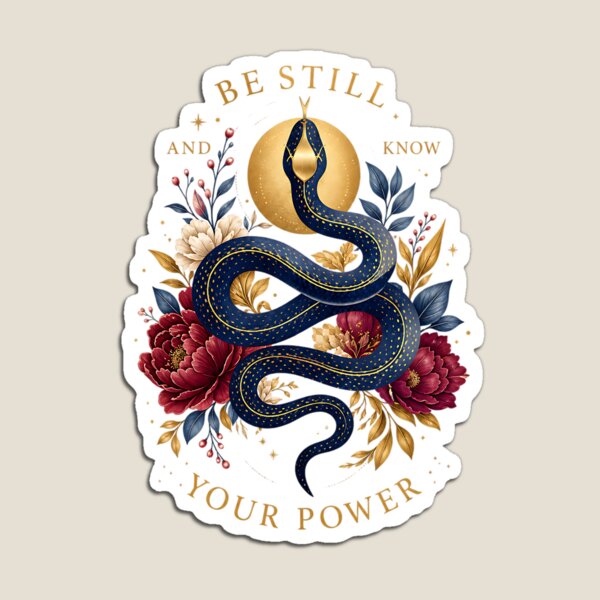 Item preview, Mystical Snake Floral Be Still Know Your Power designed and sold by Yafa-Design.