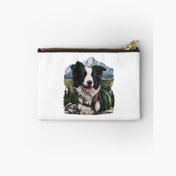 Item preview, Happy Border Collie Hiking Dog Mountain Adventure designed and sold by NicolasGlowArt.