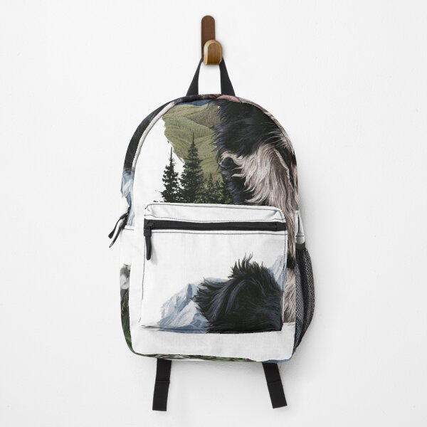 Item preview, Happy Border Collie Hiking Dog Mountain Adventure designed and sold by NicolasGlowArt.