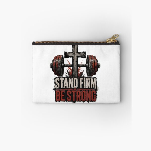 Item preview, Stand Firm Be Strong Christian Gym Barbell Cross designed and sold by Yafa-Design.