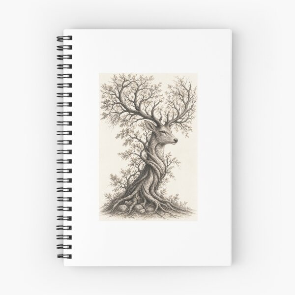 Item preview, Deer Emerging from Tree Graphite Art designed and sold by IrinaVisual.