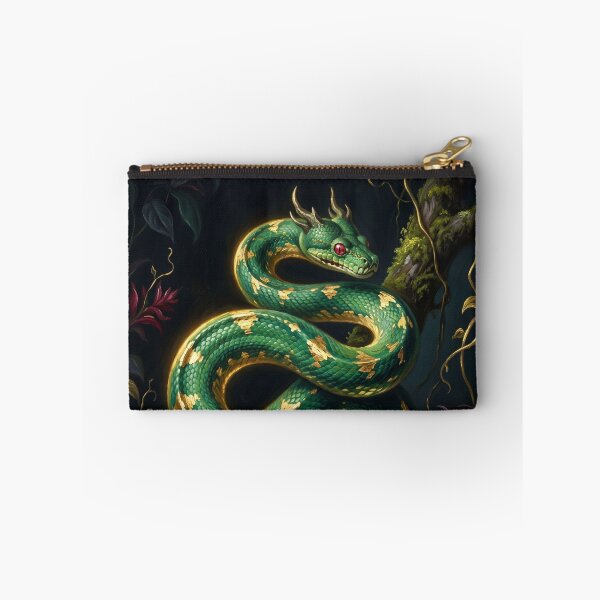 Item preview, The Emerald Serpent - Dark Botanical Gilded Oil Painting designed and sold by The Gilded Cage.