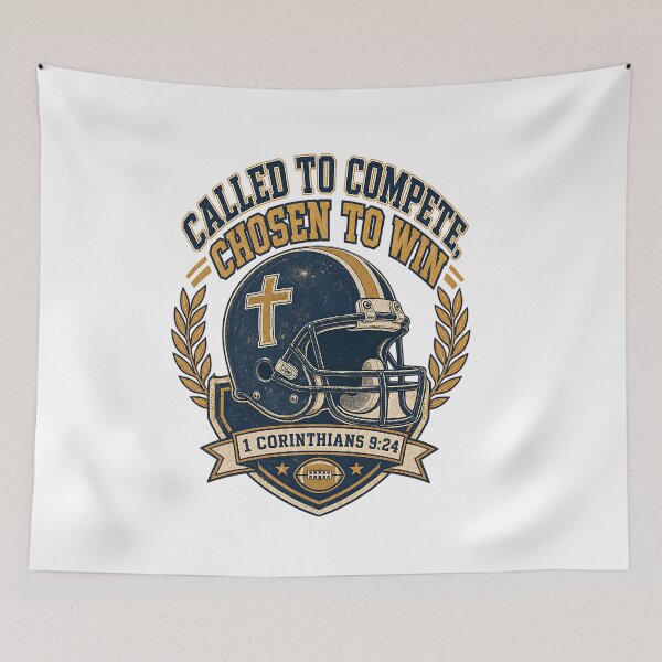 Item preview, Called to Compete Chosen to Win Christian Football designed and sold by Yafa-Design.