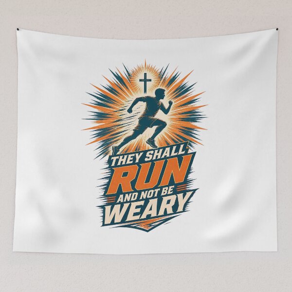 Item preview, Christian Athlete Running Not Weary Wording designed and sold by Yafa-Design.
