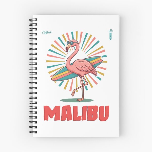 Item preview, Retro Surf Flamingo California Malibu designed and sold by NullSpacePrints.
