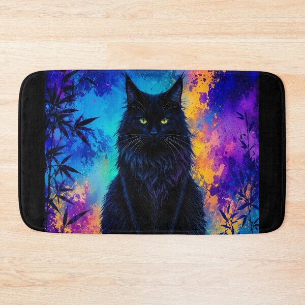 Item preview, Majestic Black Maine Coon Cat in Cosmic Forest designed and sold by PetsArt.