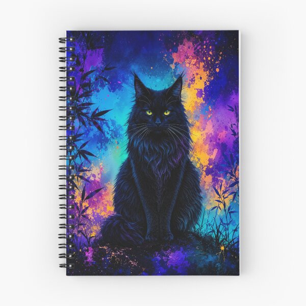 Item preview, Majestic Black Maine Coon Cat in Cosmic Forest designed and sold by PetsArt.