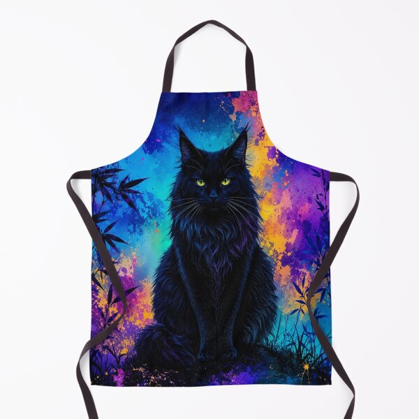 Item preview, Majestic Black Maine Coon Cat in Cosmic Forest designed and sold by PetsArt.