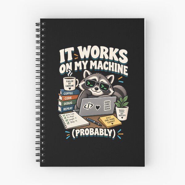Item preview, It Works On My Machine Probably Funny Programmer Raccoon designed and sold by Ridaelb.