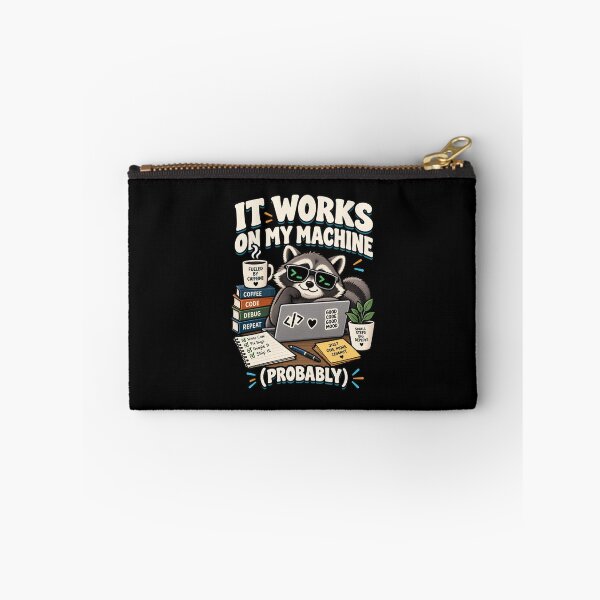 Item preview, It Works On My Machine Probably Funny Programmer Raccoon designed and sold by Ridaelb.