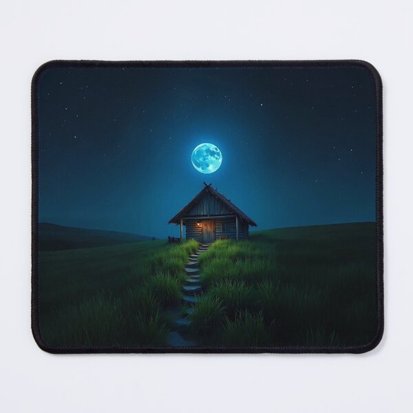 Item preview, Moonlit Cabin Path At Night designed and sold by Mr besho.